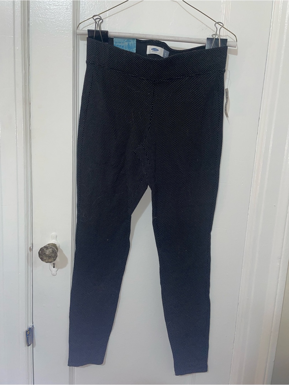 Old Navy Navy Leggings with Tiny White Dot Print